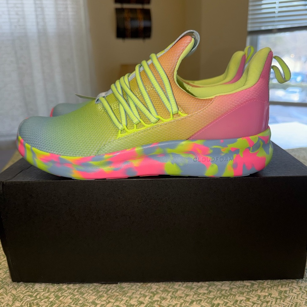 Adidas kids Lite Racer Adapt 7.0 k Colorful running Sneakers size 7 new!!”